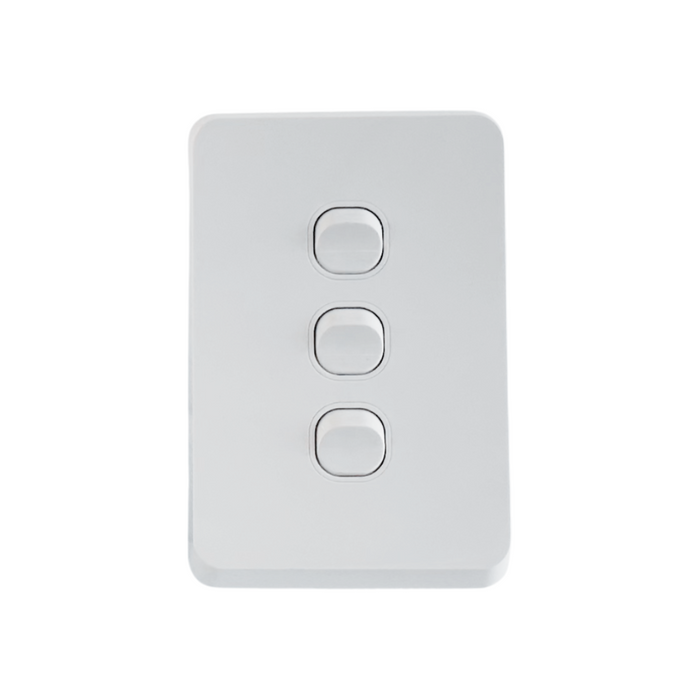 iLuxlite 3 Gang Switch - Vertical - White