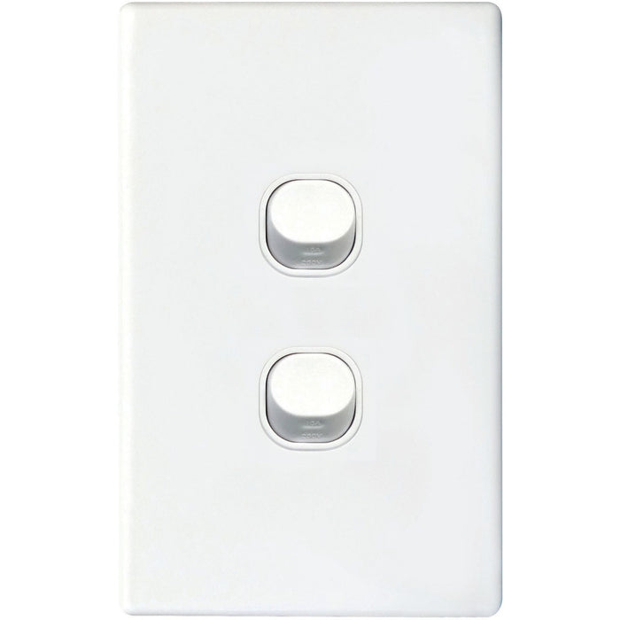 2 Gang Switch White