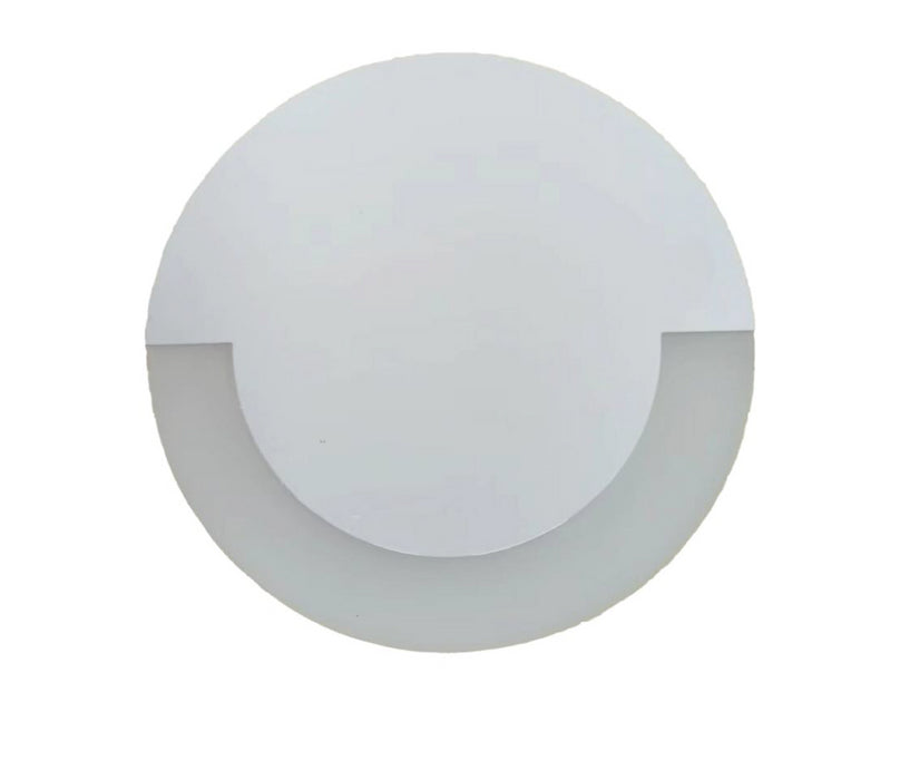 FLOPA WHITE FRAME ROUND MODERN LED TRI-COLOURS RECESSED STEP LIGHT NON-SENSOR