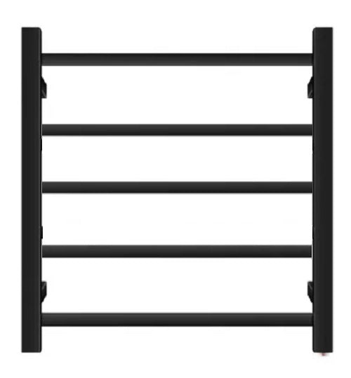 HTR Heated towel rail, Black, 5 Square bars 400Wx600Hx120D 50W