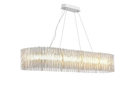 Italian-crafted Pleated LED Acrylic Pendant Light Silver