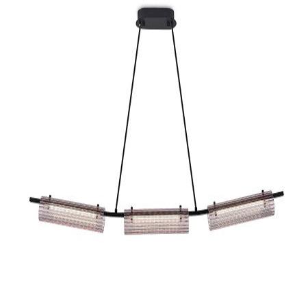 Geometric Grid Linear Led Acrylic Pendant Light Black