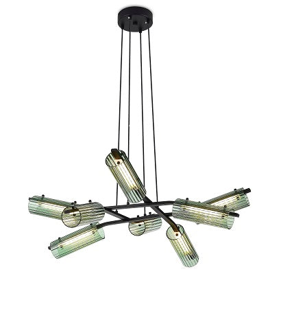 Art Deco-Inspired Led Acrylic Pendant Light Black