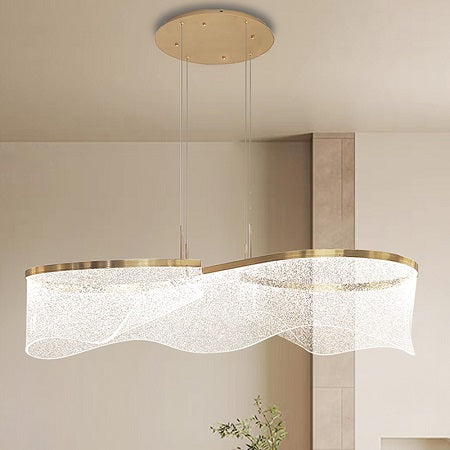 Flowing Cloud Led Pendant Light Golden