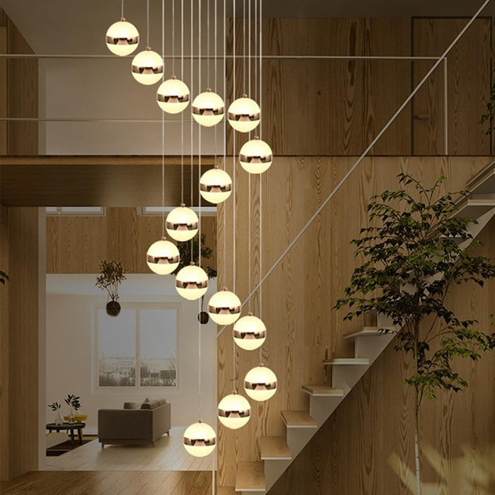 LUMIWALL 8w X 19 Gold Ball Led Drop light/Chandelier/Pendent Light