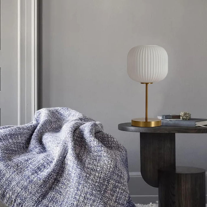 NACRE Modern Metal & Glass Table Lamp – E27, 25W Max
