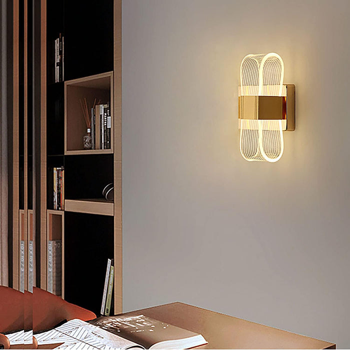 Stripe Sconce Acrylic LED 8W Wall Light Golden