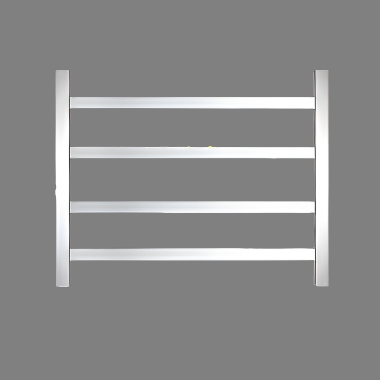 HTR Heated towel rail, Stainless Steel Polished, 4 Square bars 600Wx500Hx120D 45W