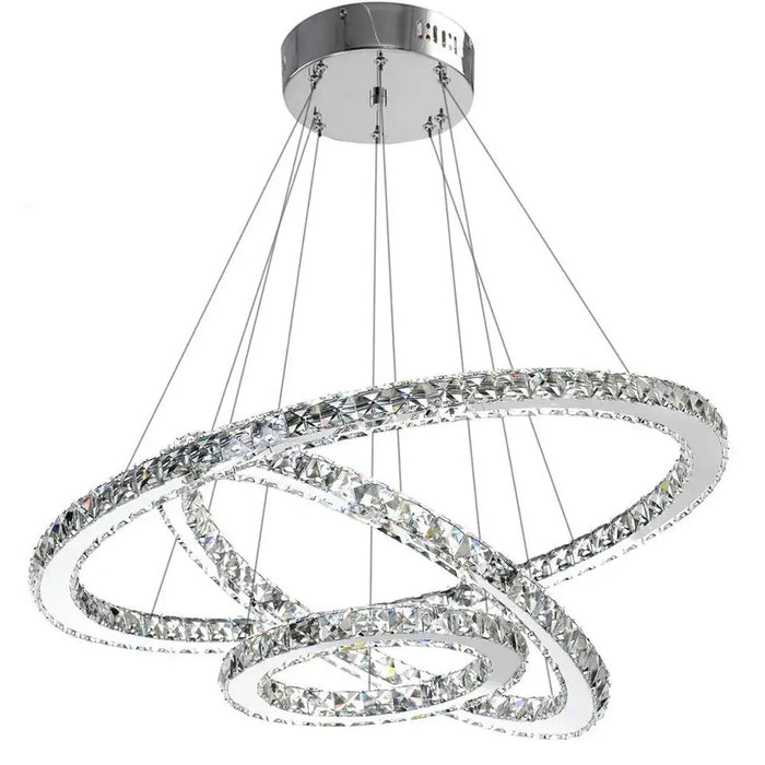 LILI Cross Ring Shining Crystal Halo Large Pendant Light