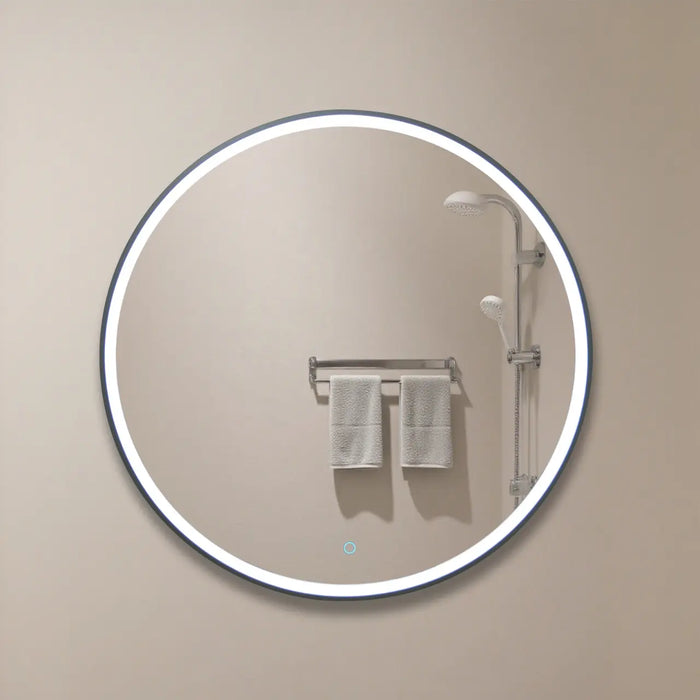 GlowEdge 800mm Grey Frame LED Mirror Light 3 Colors & Dimmable