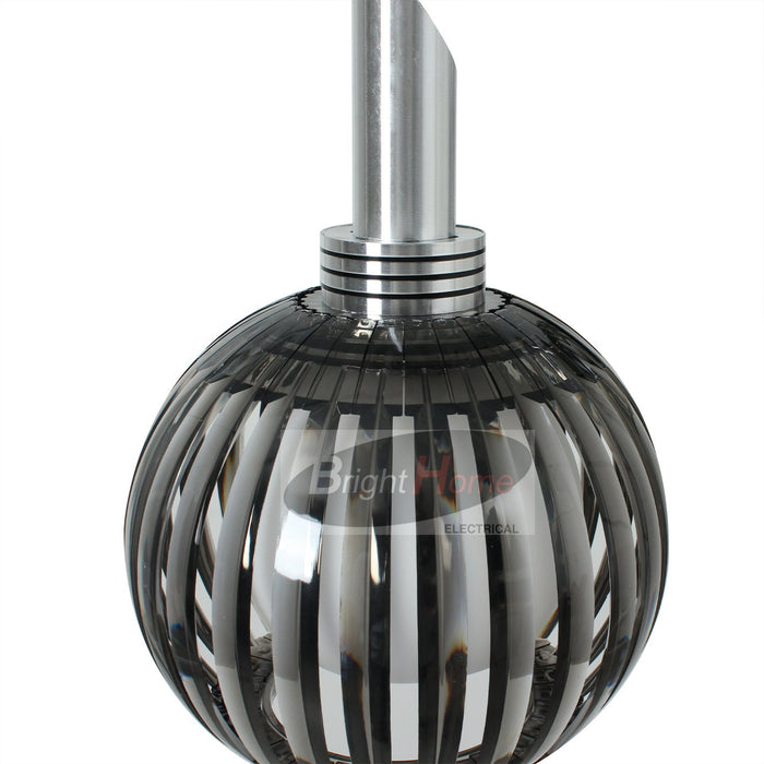 CD10411ABY6-R 3 Heads Black Crystal Look Led Round Base Pendant Light/Chandelier