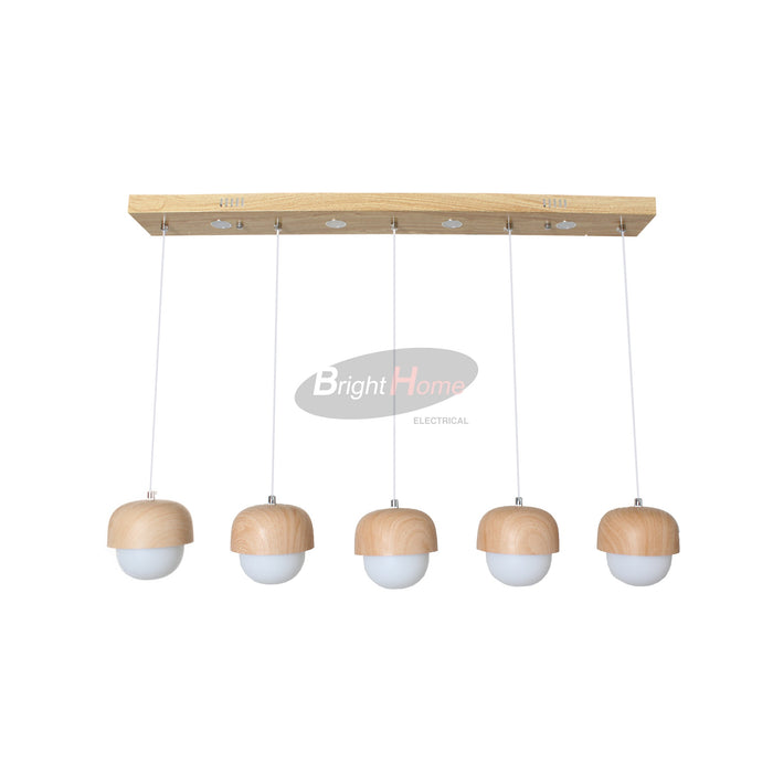 CHEST 5 Head Modern Minimalist Wooden Design Pendant Light