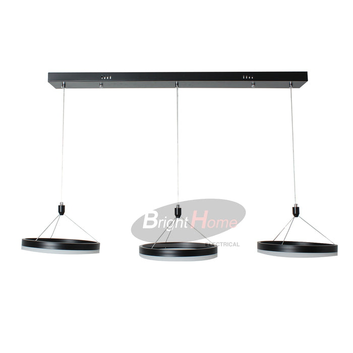 QUINTET Triple Ring Modern Design Horizontal LED Pendant Light