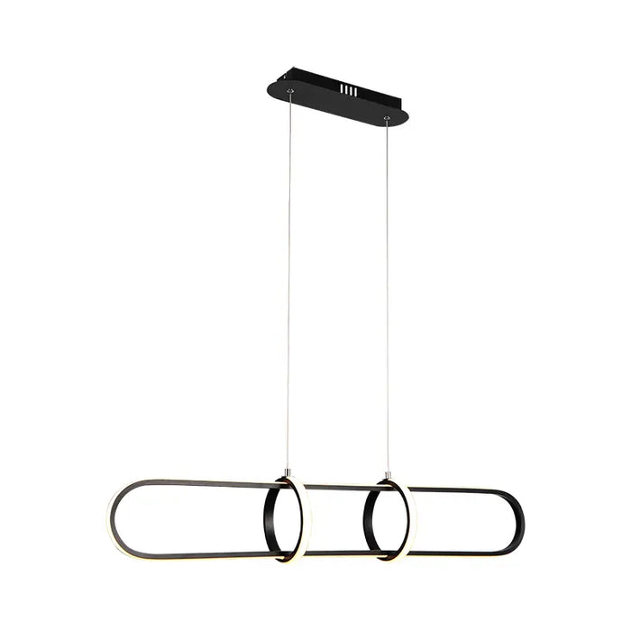 Linear Wave Pendant Light – 45W, 3000K Warm White, Matt Gold + White Acrylic, W1000×H1800×D190mm