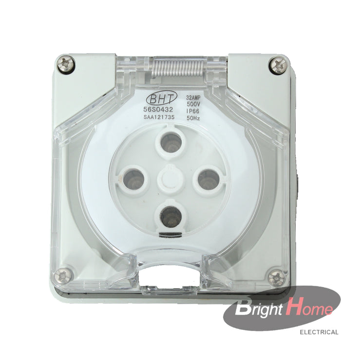 IS56 Socket 4 round pin 32A 500VAC IP66