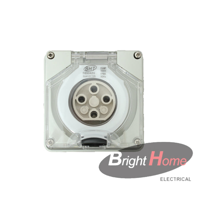 IS56 Socket 4 round pin 20A 500VAC IP66
