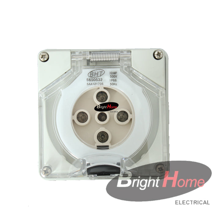 IS56 Socket 5 round pin 32A 500VAC IP66
