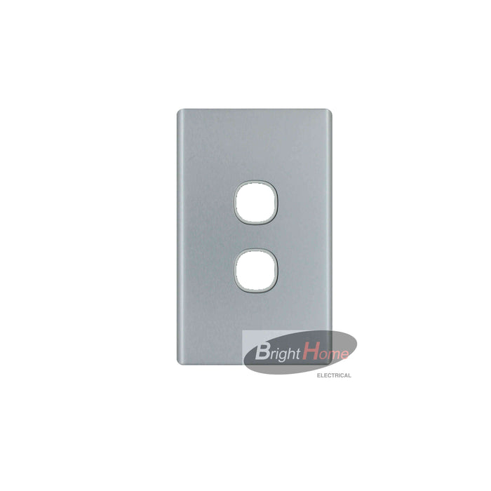 2 Gang Switch Cover Plate Only Aluminium