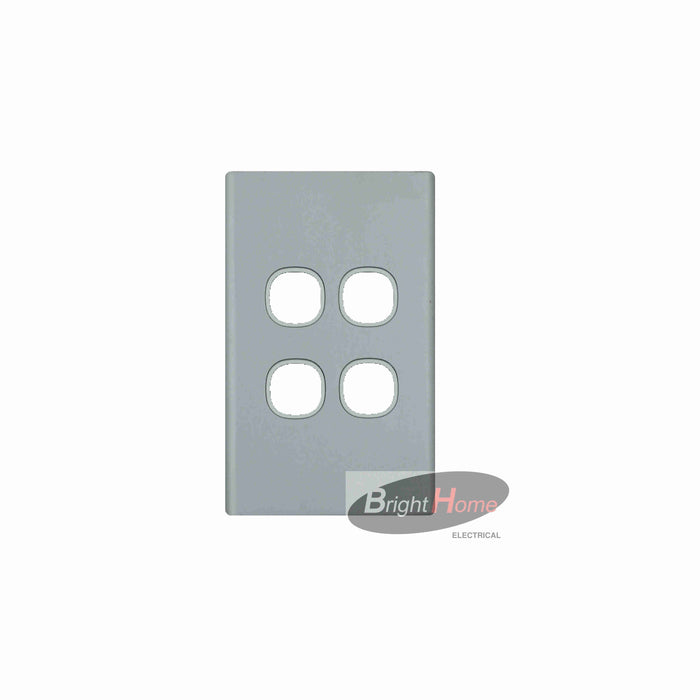 4 Gang Switch Cover Plate Only Aluminium