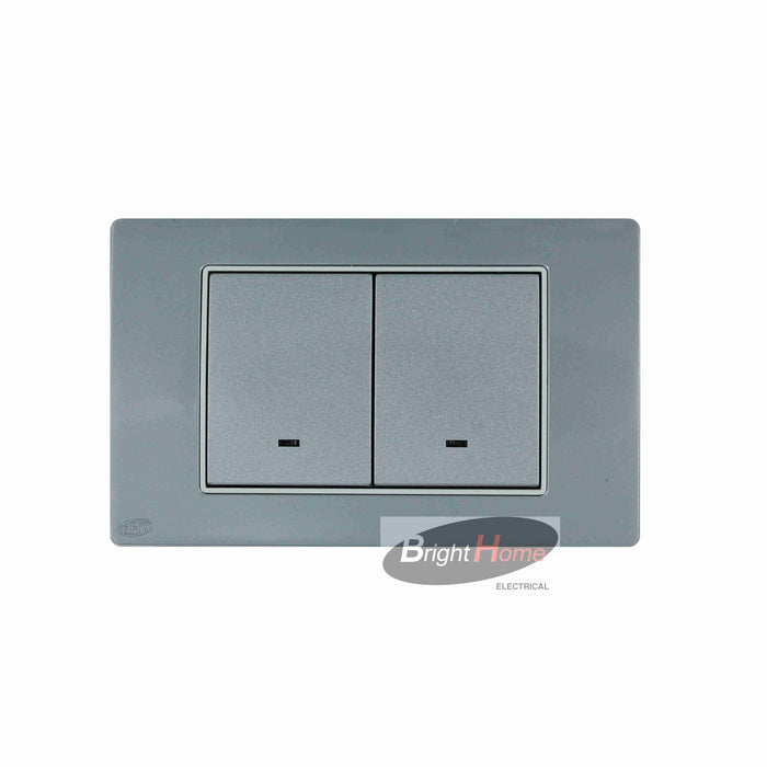 Titan 2 Gang Switch Aluminium