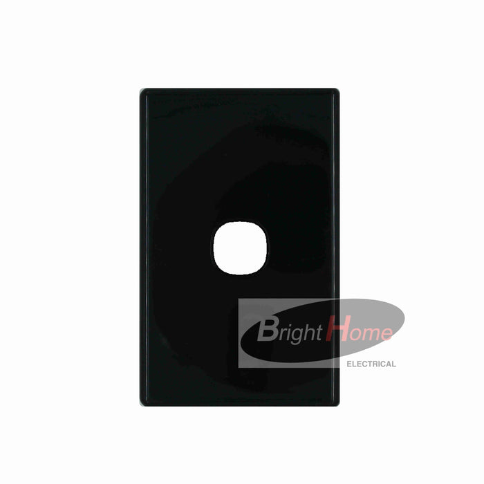 Slim 1 Gang Switch Grid Panel only Black base Black cover