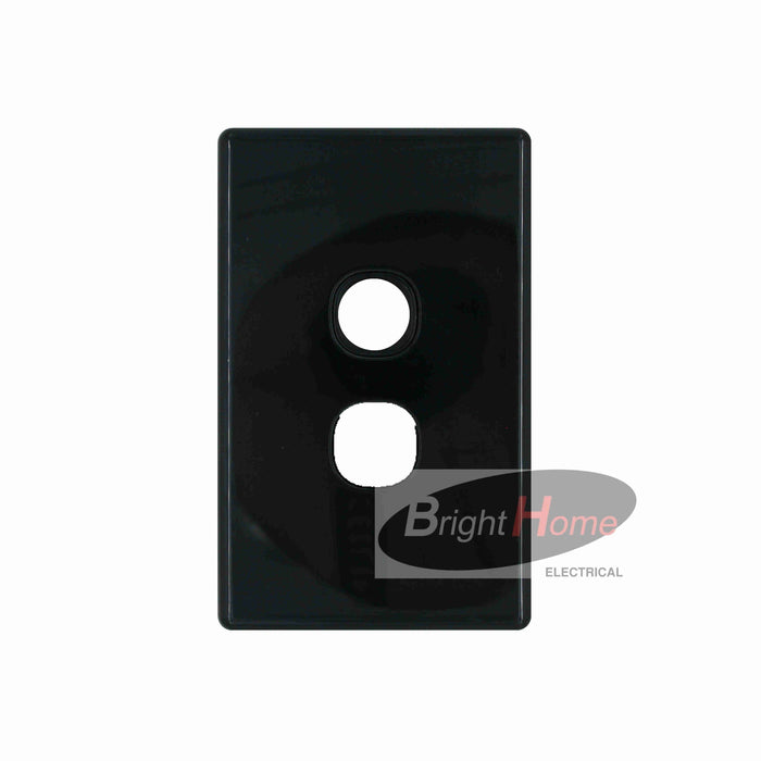 Slim 2 Gang Switch Grid Panel only Black base Black cover