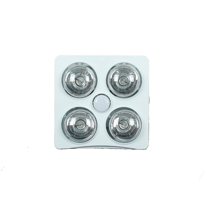 HLF-4-1-WH Heat light fan unit 4-1 white ⊘100mm ;Cut out size 290mmx290mm;Fan  power 30w ;Air Flow 220㎥/h ; Light Power 6W 5700K Led;Heater Power 1100W