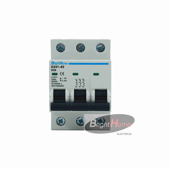 D20 MCB 3P 20A 415VAC