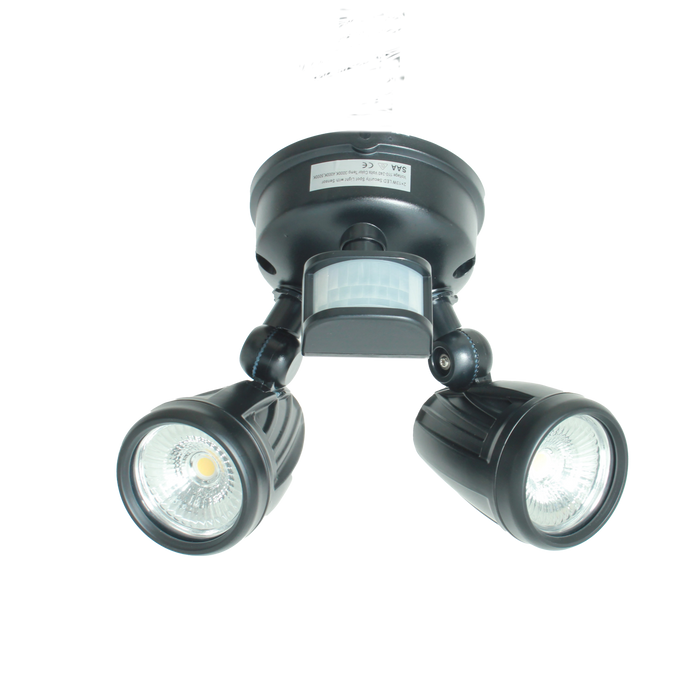 LSLS-26W-B Sensor LED Premium Aluminum Outdoor Garage Security Flood Twin Spotlight IP54 | Black