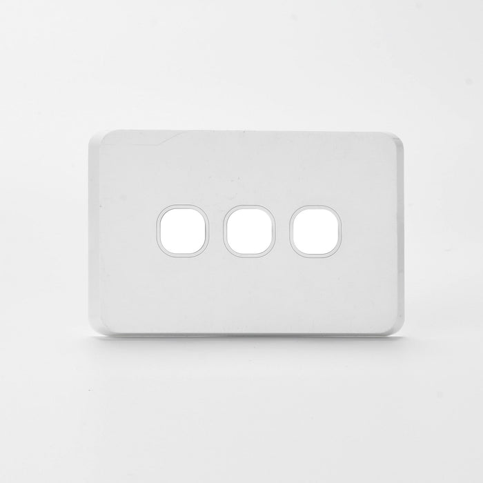 iLuxlite 3 Gang Switch Grid Panel Only - Less Mechanism - White