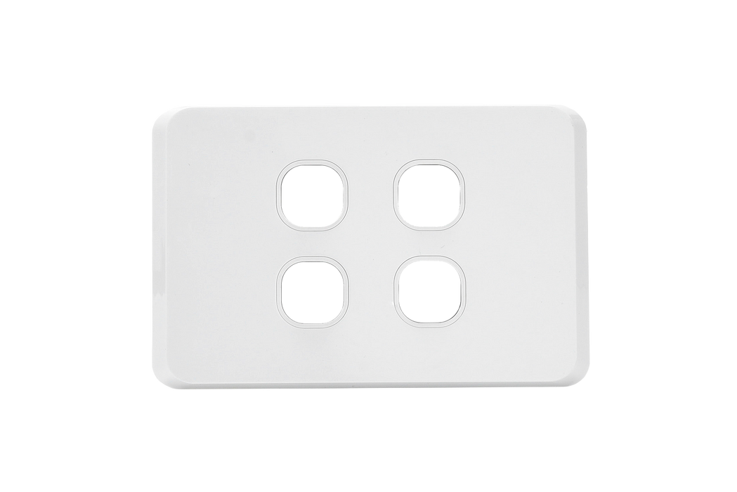 iLuxlite 4 Gang Switch Grid Panel Only - Less Mechanism - White