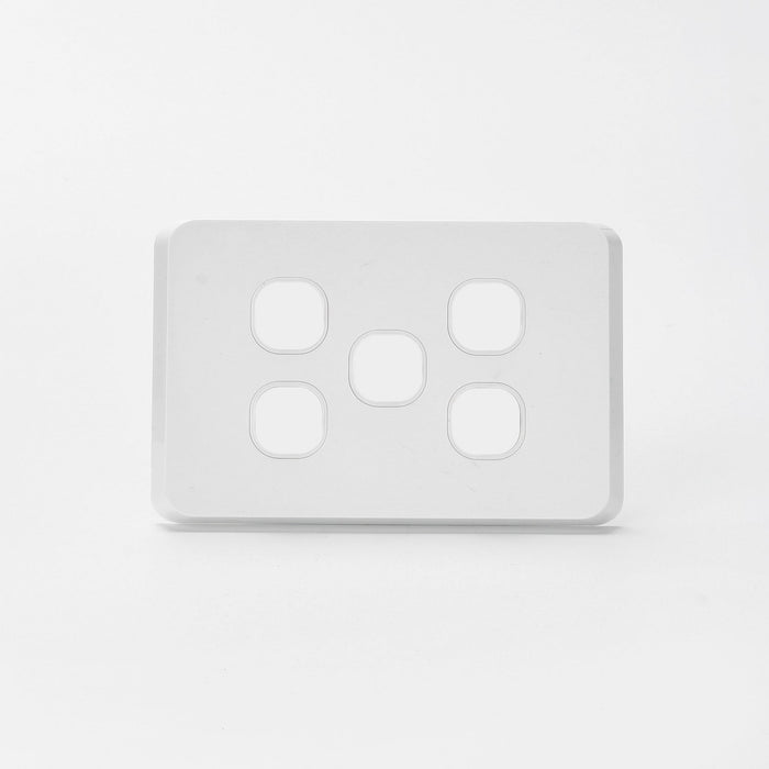 iLuxlite 5 Gang Switch Grid Panel Only - Less Mechanism - White