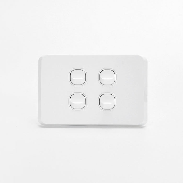 iLuxlite 4 Gang Switch - Horizontal - White