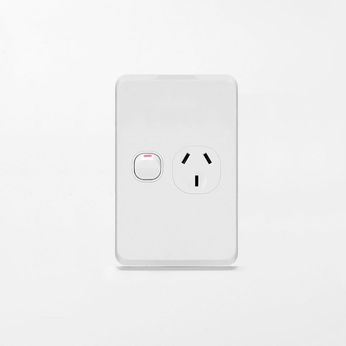 iLuxlite Single Power Point - 10A - Vertical - White