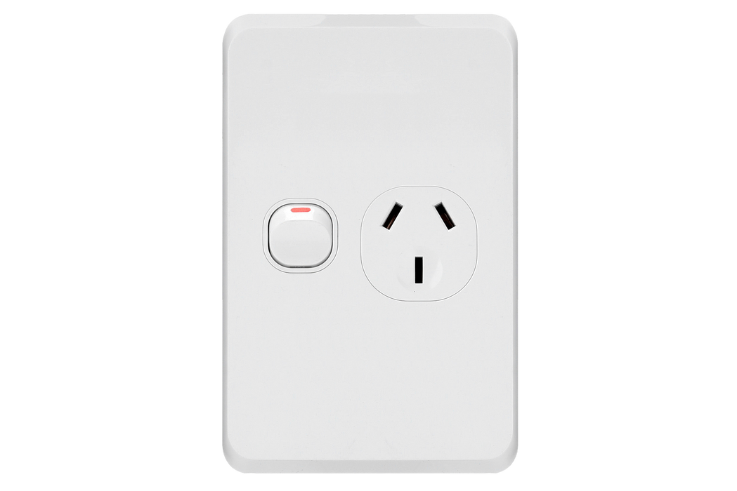 iLuxlite Single Power Point - 15A - Vertical - White