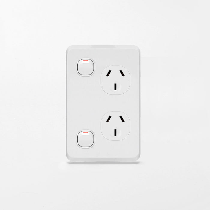 iLuxlite Double Power Point - 10A - Vertical - White
