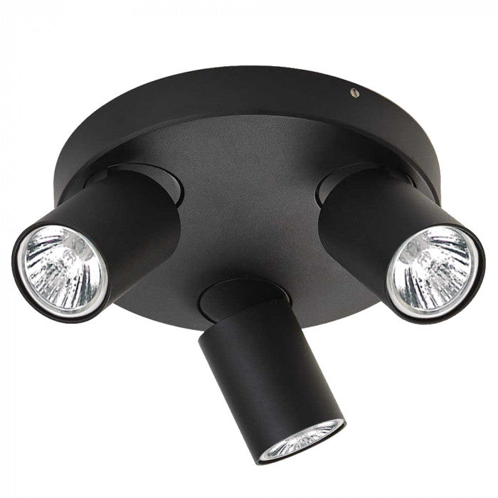 Jessie Triple Pan GU10 Spotlight in Black