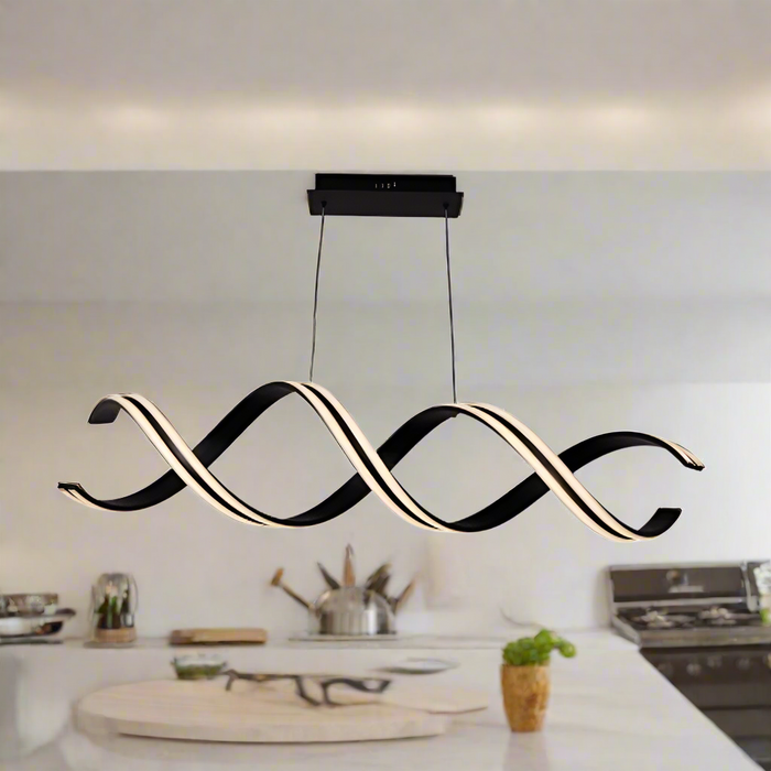 Organic Shaped Streamline LED Pendant Light Black