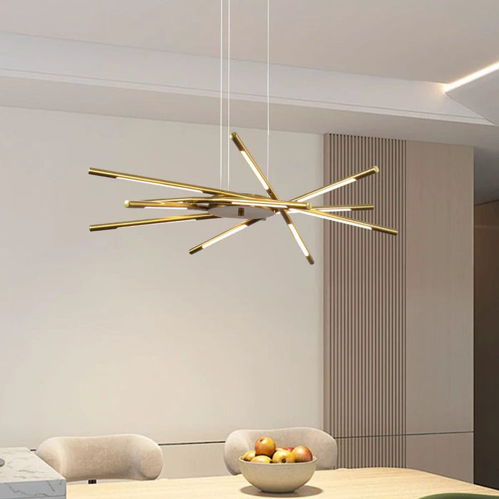 Modern Copper LED Pendant Light 40W, D780×H1200mm, 3000K Warm White