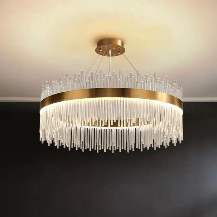 SNOW Crystal Multi-Columnar Round LED Pendent Light