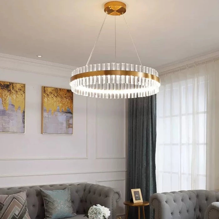 ICEY Crystal Modern Design Round LED Pendant Light