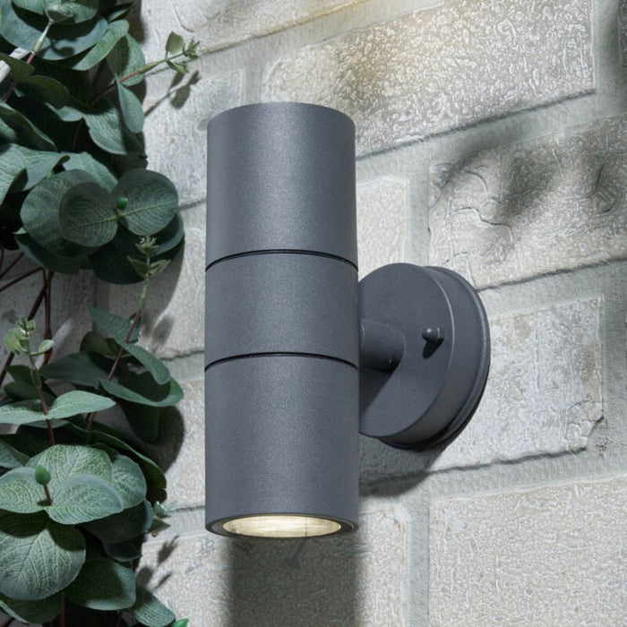 Stainless Steel Wall Light – GU10 Max 2×35W, Tempered Glass, IP44, Modern Outdoor Fixture