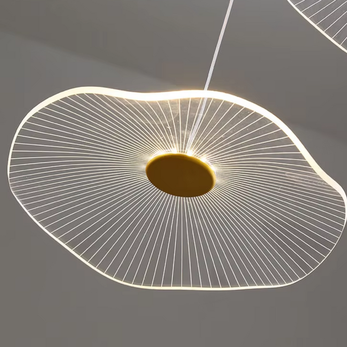 LOTUS LEAF Modern Acrylic 5 Head LED Pendant Light Golden