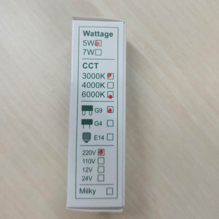 LED G9 5W 3000K 4000K 6000K
