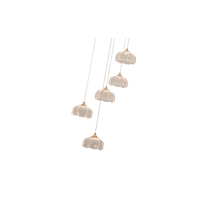 LOTUS 9 HEAD MODERN DESIGN LED PENDANT LIGHT GOLDEN BASE 450MM
