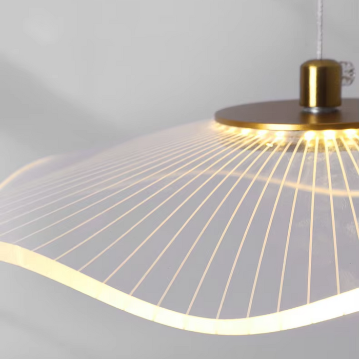 LOTUS LEAF Modern Acrylic 5 Head LED Pendant Light Golden