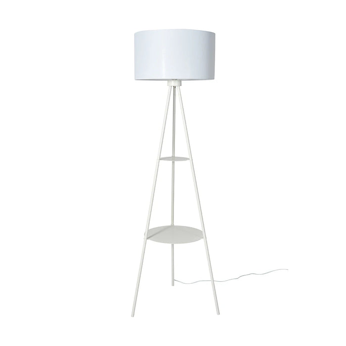 LUMO Modern Metal Floor Lamp with Shelf – E27, 25W Max
