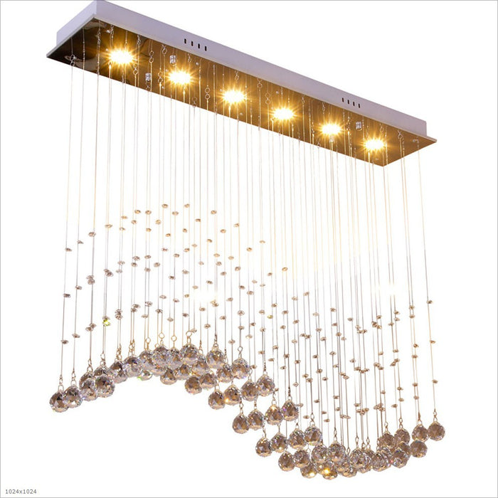 CD202-N  Rectangular Light Luxury Crystal Chandelier Lamp Crystal Ceiling Lamp For Villa Living Room Hotel Wedding Indoor Lighting