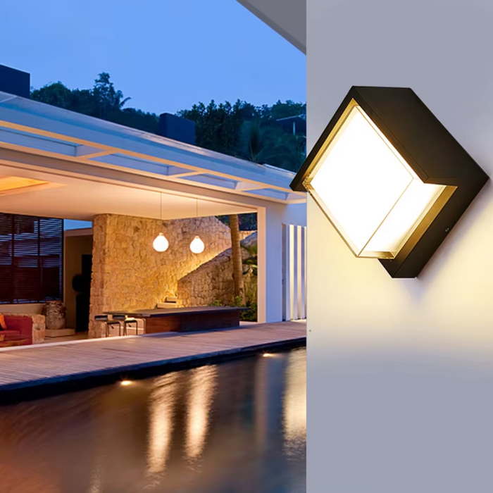 CUMON 6W Black LED Outdoor Light - 110x110mm, IP54, 3000K