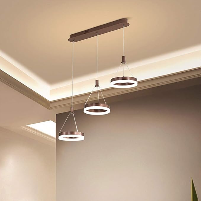 SATURN 3 Head Golden Led Modern Design Horizontal Pendant Light